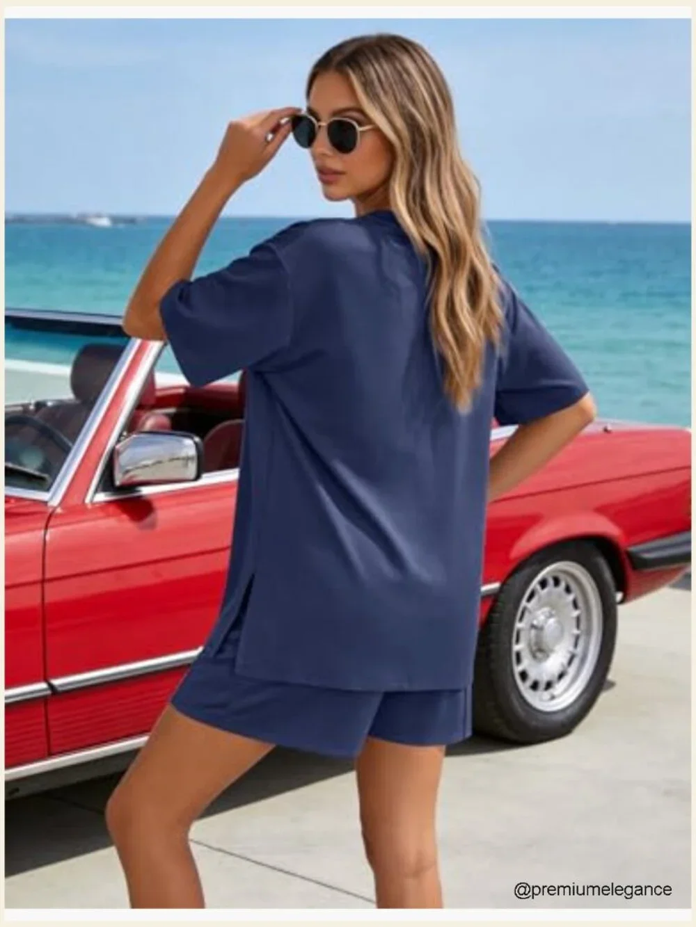 Women's 2 Piece Lounge Set Short Sleeve Top & Shorts Matching Outfit